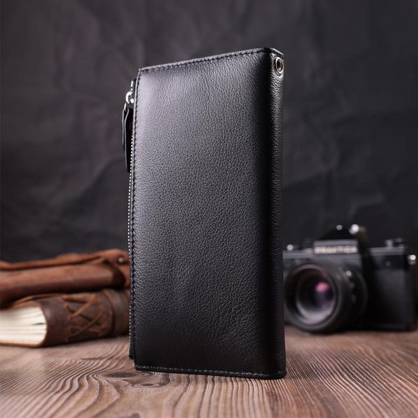 Жіночий вертикальний гаманець-клатч із натуральної шкіри ST Leather 22537 Чорний b22537 фото