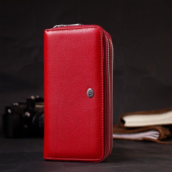 Жіночий гаманець-клатч із двома відділеннями на блискавках ST Leather 19430 Червоний b19430 фото