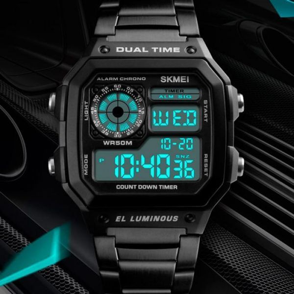 Чоловічий годинник Skmei 1335 Ripple Black L133593 фото