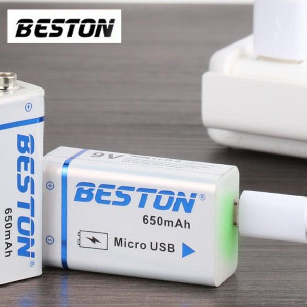 Акумулятор крона Beston&nbsp;650mAh 9V Li-ion&nbsp;microUSB L900727 фото