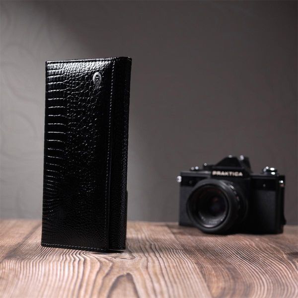 Жіночий гаманець із натуральної лакованої шкіри ST Leather 22679 Чорний b22679 фото