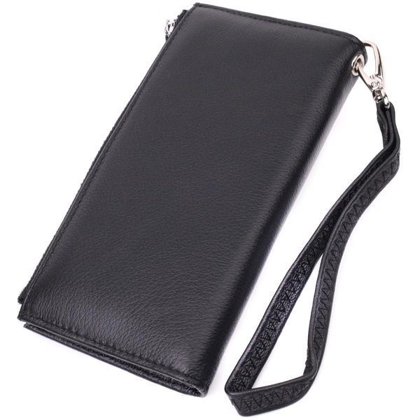 Жіночий вертикальний гаманець-клатч із натуральної шкіри ST Leather 22537 Чорний b22537 фото