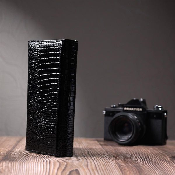 Жіночий гаманець із натуральної лакованої шкіри ST Leather 22679 Чорний b22679 фото
