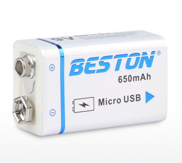Акумулятор крона Beston&nbsp;650mAh 9V Li-ion&nbsp;microUSB L900727 фото