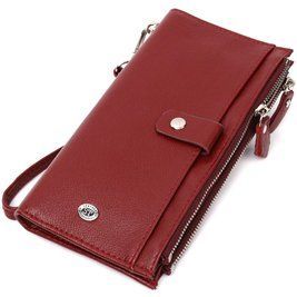 Яркий женский кошелек-клатч из натуральной кожи ST Leather 19433 Бордовый b19433 фото