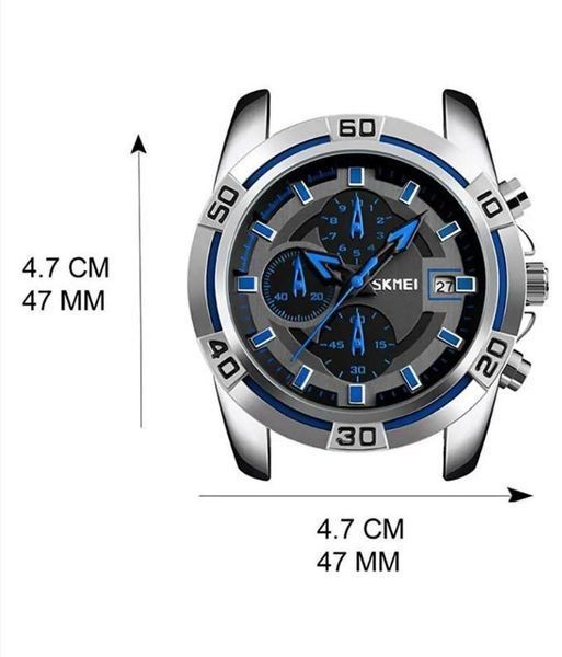 Чоловічий годинник Skmei 9156 Avalon чорний з синім L91566 фото