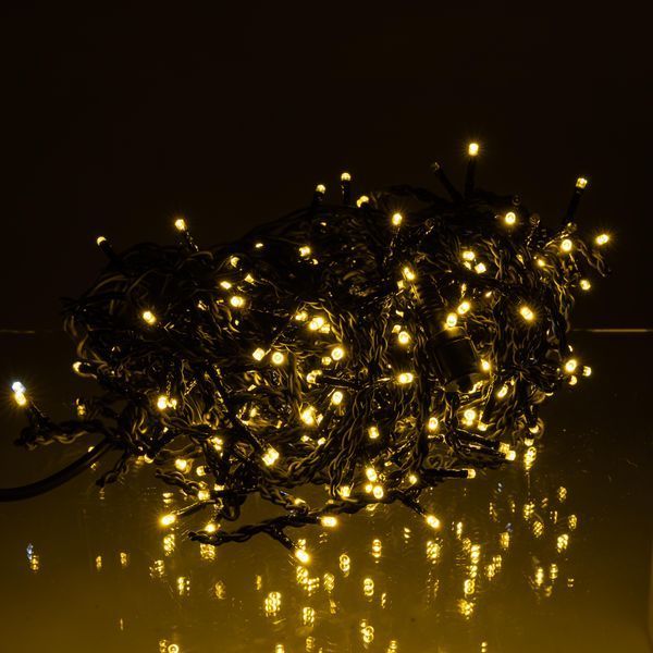 Уличная гирлянда бахрома 20 (м) 335 led светодиодов желтая черный провод LU-20MBY фото