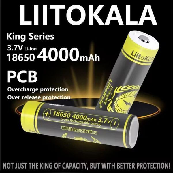 Акумулятор 18650 LiitoKala 4000mAh 3.7V Li-ion KING із захистом L718416 фото
