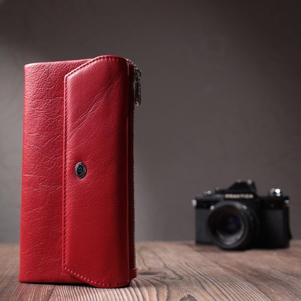 Портмоне для женщин с блоком для карт из натуральной кожи ST Leather 22699 Красный b22699 фото