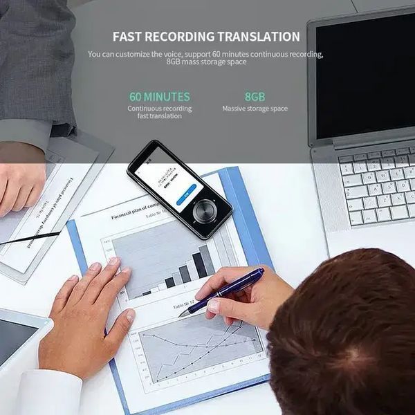 Голосовой портативный переводчик Smart Translator Machine M9 AI Wi-Fi 137 языков 16 без интернета 1500мАч 8GB L703869 фото