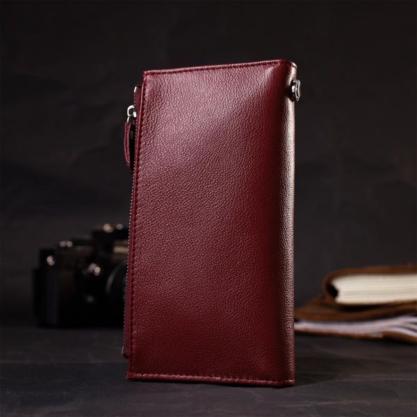Яскравий жіночий гаманець-клатч з натуральної шкіри ST Leather 19433 Бордовий b19433 фото