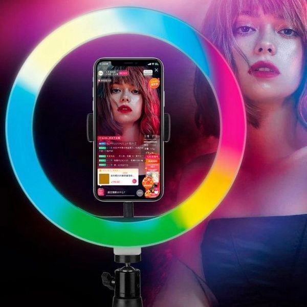 Светодиодная кольцевая лампа MJJ-30 LED RGB &Oslash;30 см USB + держатель L900258 фото