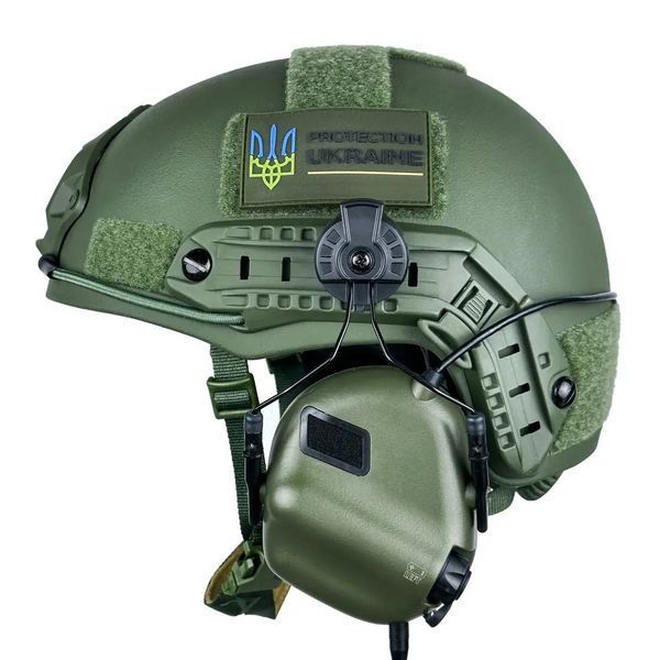 Комплект Шолом кевларовий Fast NIJ IIIA + навушники Earmor M31H Mod3 (Ranger Green) розмір S L900660 фото