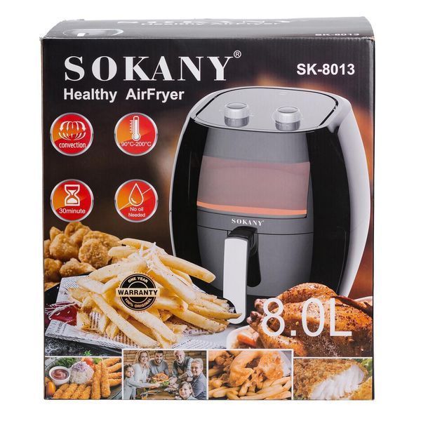 Аерогриль-фритюрниця настільна Sokany SK-8013 на 7.7 літрів 1800 Вт з терморегулятором SK8013 фото
