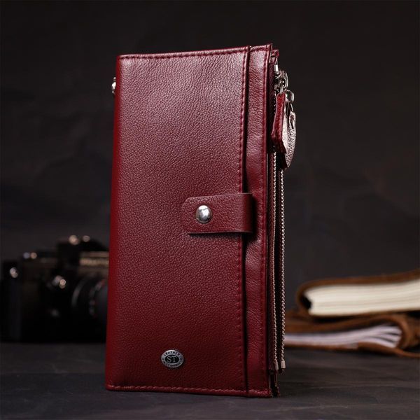 Яскравий жіночий гаманець-клатч з натуральної шкіри ST Leather 19433 Бордовий b19433 фото