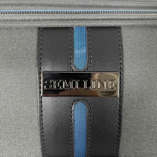 Валіза Semi Line 20" (S) Dark Brown/Blue Line (T5736-1) DDAS303803 фото