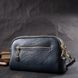 Модная сумка на два отделения из натуральной кожи Vintage 22355 Синяя b22355 фото 8