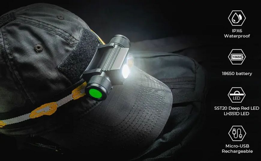 Тактический налобный фонарь Sofirn H25LR с красным светом 660лм L256012 фото