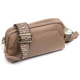 Жіноча сумка на два відділення з натуральної шкіри Vintage 22356 Бежева b22356 фото