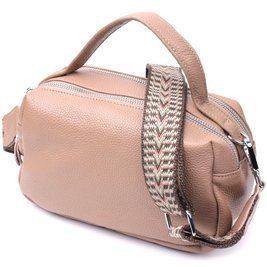 Сумка для жінок на два відділення з натуральної шкіри Vintage 22345 Бежева b22345 фото