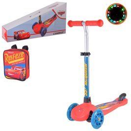 Детский самокат "Cars" Bambi LS2213 с рюкзачком 17х20 см до 25 кг Красный RT-LS2213 фото