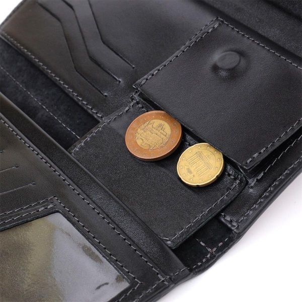 Вместительный кошелек с монетницей снаружи из натуральной кожи GRANDE PELLE 11647 Бордовый b11647 фото