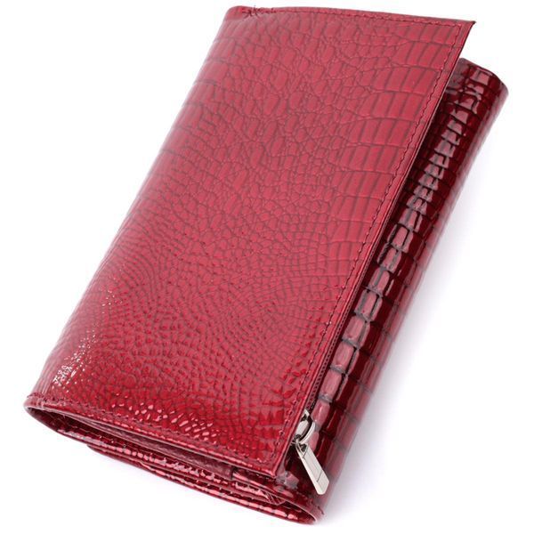 Кошелек женский в три сложения из лакированной натуральной кожи ST Leather 22708 Красный b22708 фото
