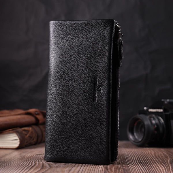 Женский кошелек-клатч с двумя молниями из натуральной кожи ST Leather 22527 Черный b22527 фото