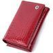 Кошелек женский в три сложения из лакированной натуральной кожи ST Leather 22708 Красный b22708 фото 1