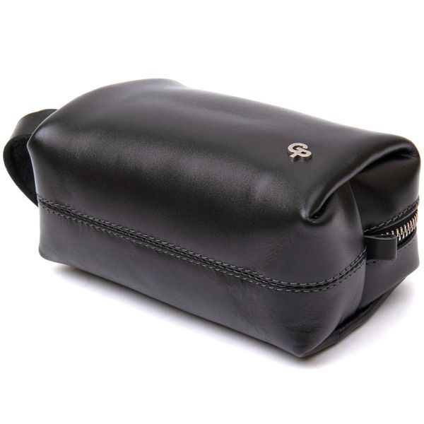 Чоловіча шкіряна глянцева косметичка Grande Pelle 11413 чорна 17х10.5х7 см b11413 фото