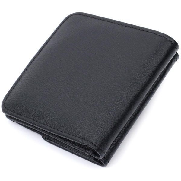 Компактный женский кошелек с карманом для монет из натуральной кожи ST Leather 22690 Черный b22690 фото