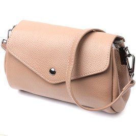 Компактна шкіряна сумка з трикутним клапаном Vintage 22256 Бежева b22256 фото