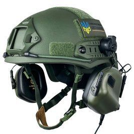 Комплект Шлем кевларовый Fast NIJ IIIA + наушники Earmor M31H Mod3 (Ranger Green) размер L L9006601 фото