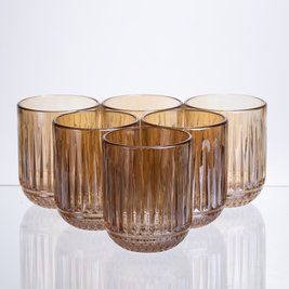 Набор стаканов 6 штук 250 мл из толстого стекла коричневый LU-HP-19-248 фото