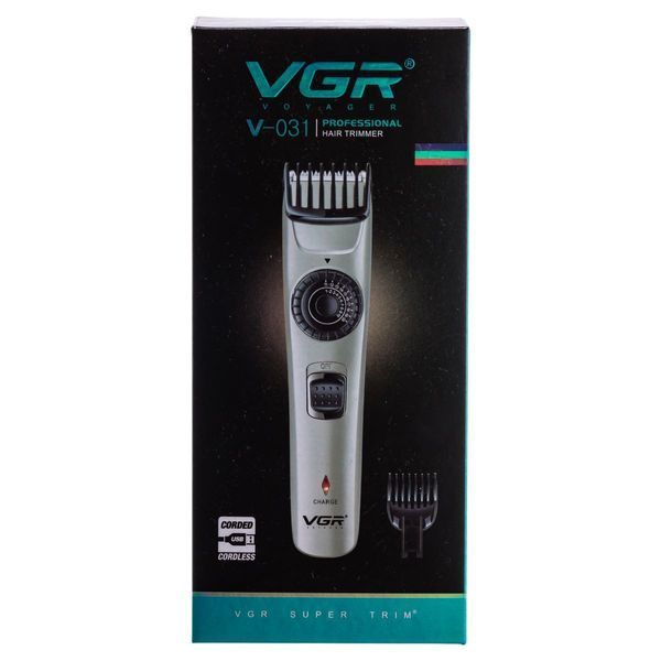 Машинка для стрижки волос и бороды VGR V-031 на аккумуляторе с насадками Золотистый LU-HP-V-031 фото