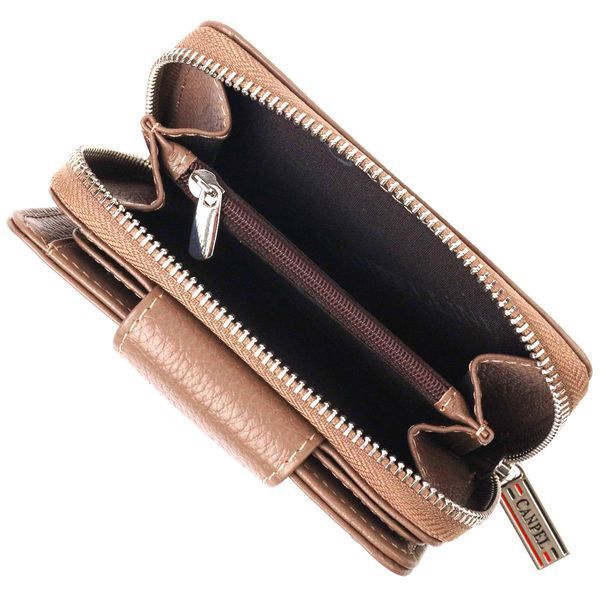 Портмоне для женщин с монетницей на молнии из натуральной кожи флотар CANPELLINI 21606 Бежевое b21606 фото