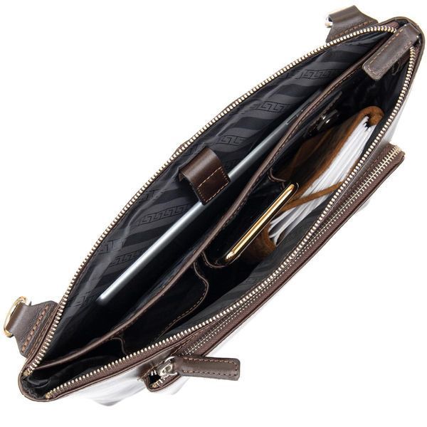 Кожаная мужская прямоугольная сумка для ноутбука GRANDE PELLE 11438 Коричневый b11438 фото