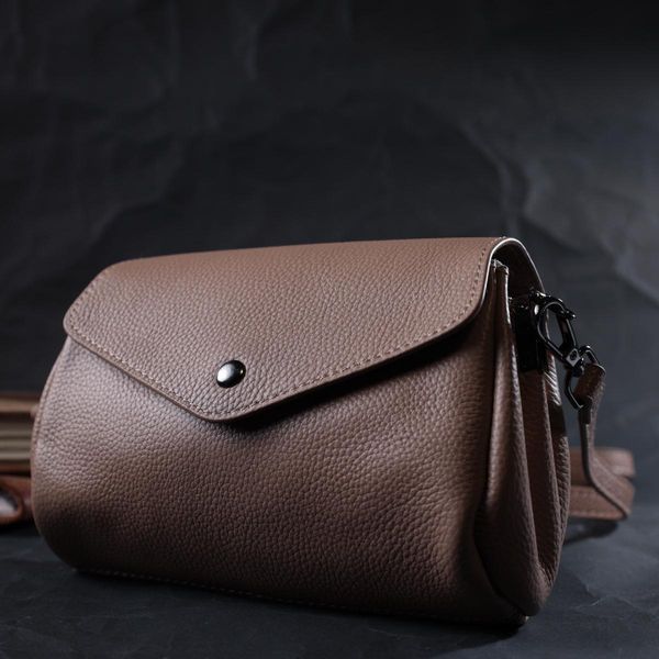 Компактна шкіряна сумка з трикутним клапаном Vintage 22256 Бежева b22256 фото