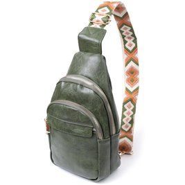 Сумка з однією лямкою через плече з гладкої екошкіри Vintage 22771 Зелена b22771 фото