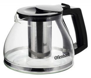 Чайник скляний заварювальний Ofenbach 900 мл зі знімним ситечком (0613s) NB-100613S фото