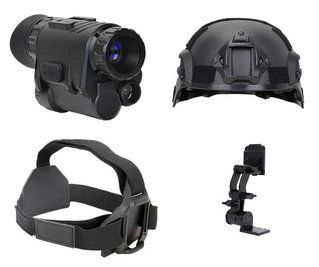 Комплект - монокуляр нічного бачення NVG30 Wi-Fi 940nm + шолом (ABS-пластик) + кріплення (Чорний) L703263 фото