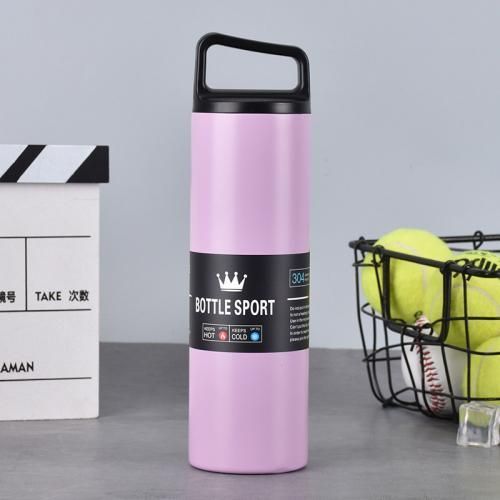 Термос для напоїв з ручкою Bottle Sport 500 мл з металевою колбою 24 см Фіолетовий LU-HPGM5009V фото