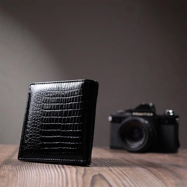 Жіночий фактурний гаманець із натуральної шкіри ST Leather 22706 Чорний b22706 фото