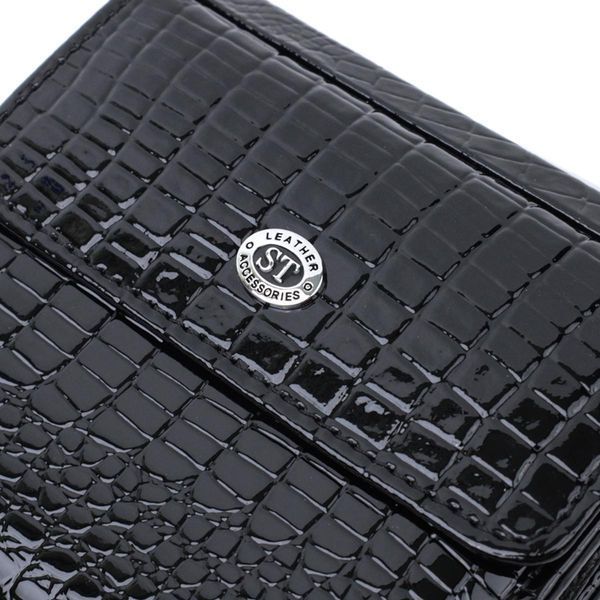 Жіночий фактурний гаманець із натуральної шкіри ST Leather 22706 Чорний b22706 фото
