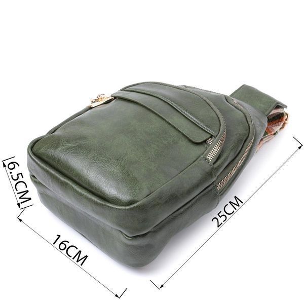 Сумка з однією лямкою через плече з гладкої екошкіри Vintage 22771 Зелена b22771 фото