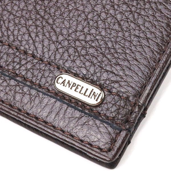 Затискач для грошей із натуральної зернистої шкіри CANPELLINI 21517 Коричневий b21517 фото