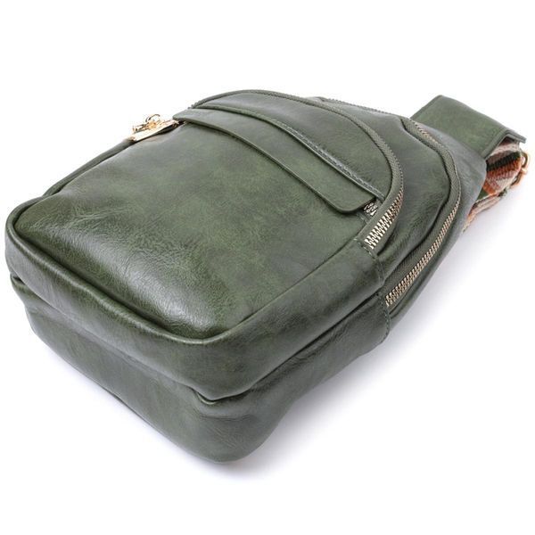 Сумка з однією лямкою через плече з гладкої екошкіри Vintage 22771 Зелена b22771 фото