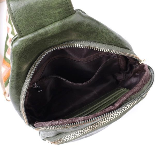 Сумка з однією лямкою через плече з гладкої екошкіри Vintage 22771 Зелена b22771 фото