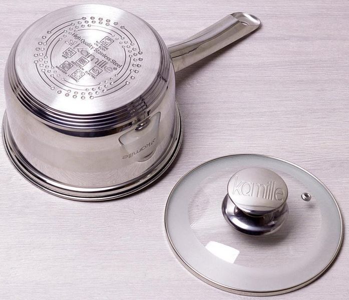 Ківш Kamille Springfield 2.1 л зі скляною кришкою KM-4526S фото