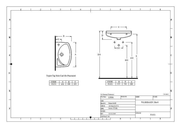 Підвісна раковина EGE Vitrifiye Lissa 450x155x280мм (91451) Білий L707973 фото